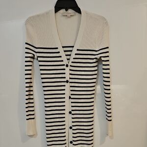 Loft Striped Midi Cardigan/Dress